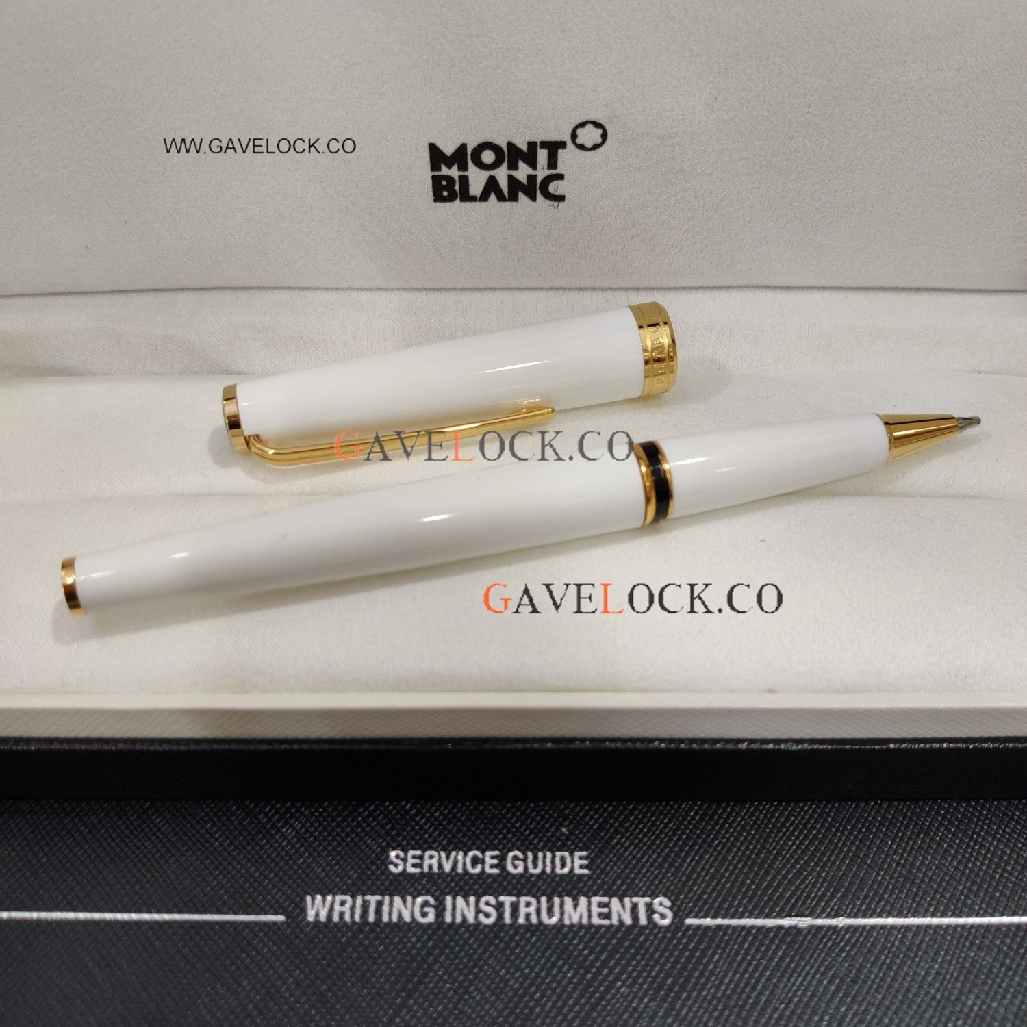 AAA Copy Montblanc PIX White & Gold Rollerball Pen